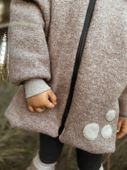 Oversized Walkjacke | Rehkitz | 100% Schurwolle