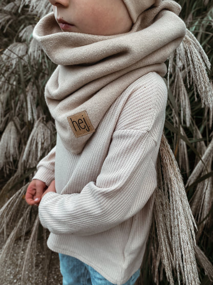 Dein Design | Wintermütze Baumwollfleece Kuschelloop | Used-Look & Leder Label | Dreieckloop