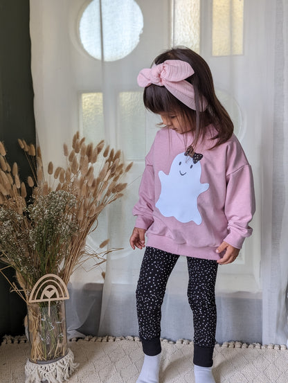 Oversized Sweater | Applikation Geist | Halloween | Gespenst