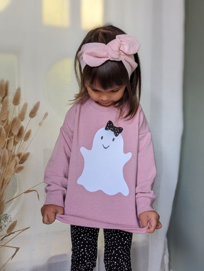 Oversized Sweater | Applikation Geist | Halloween | Gespenst