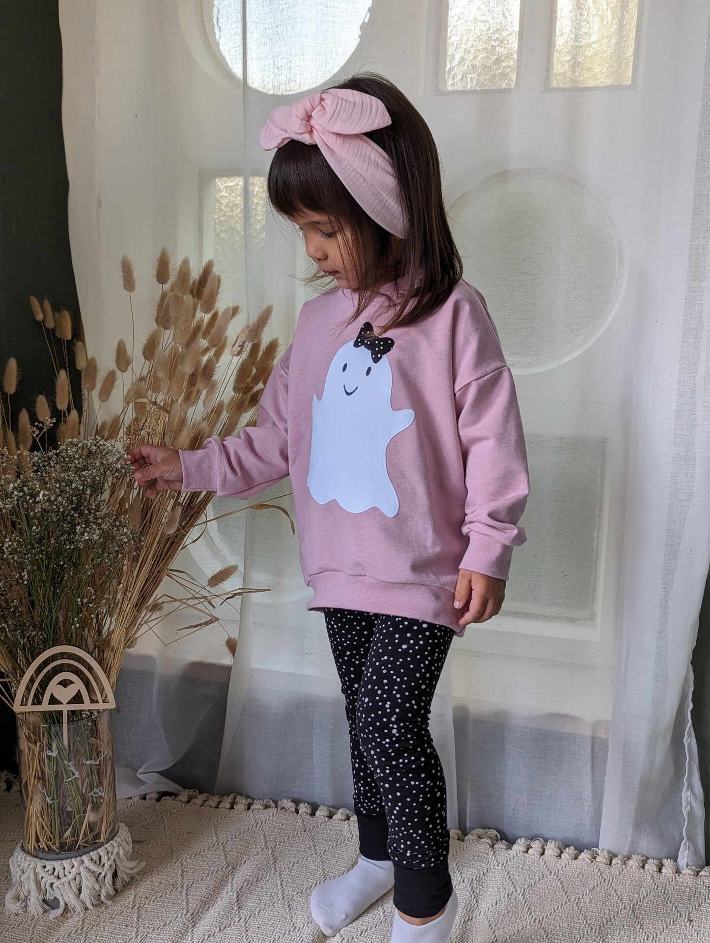 Oversized Sweater | Applikation Geist | Halloween | Gespenst