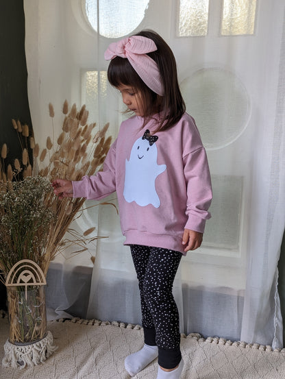 Oversized Sweater | Applikation Geist | Halloween | Gespenst