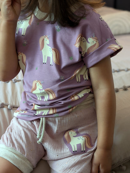 Oversized Shirt | Einhorn | Glitzer