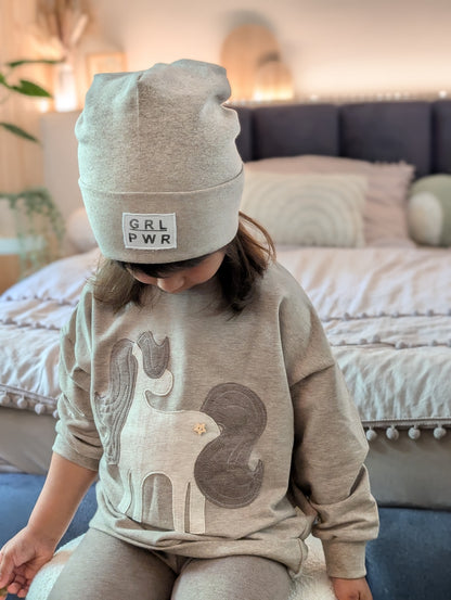 Oversized Sweater | Applikation | Pferd
