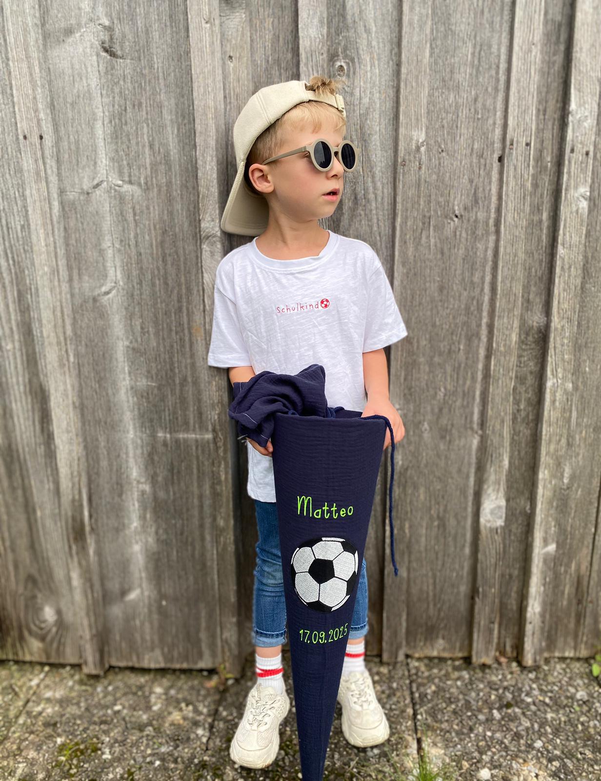 Musselin Schultüte 70 cm | Fußball | Kissen Inlett