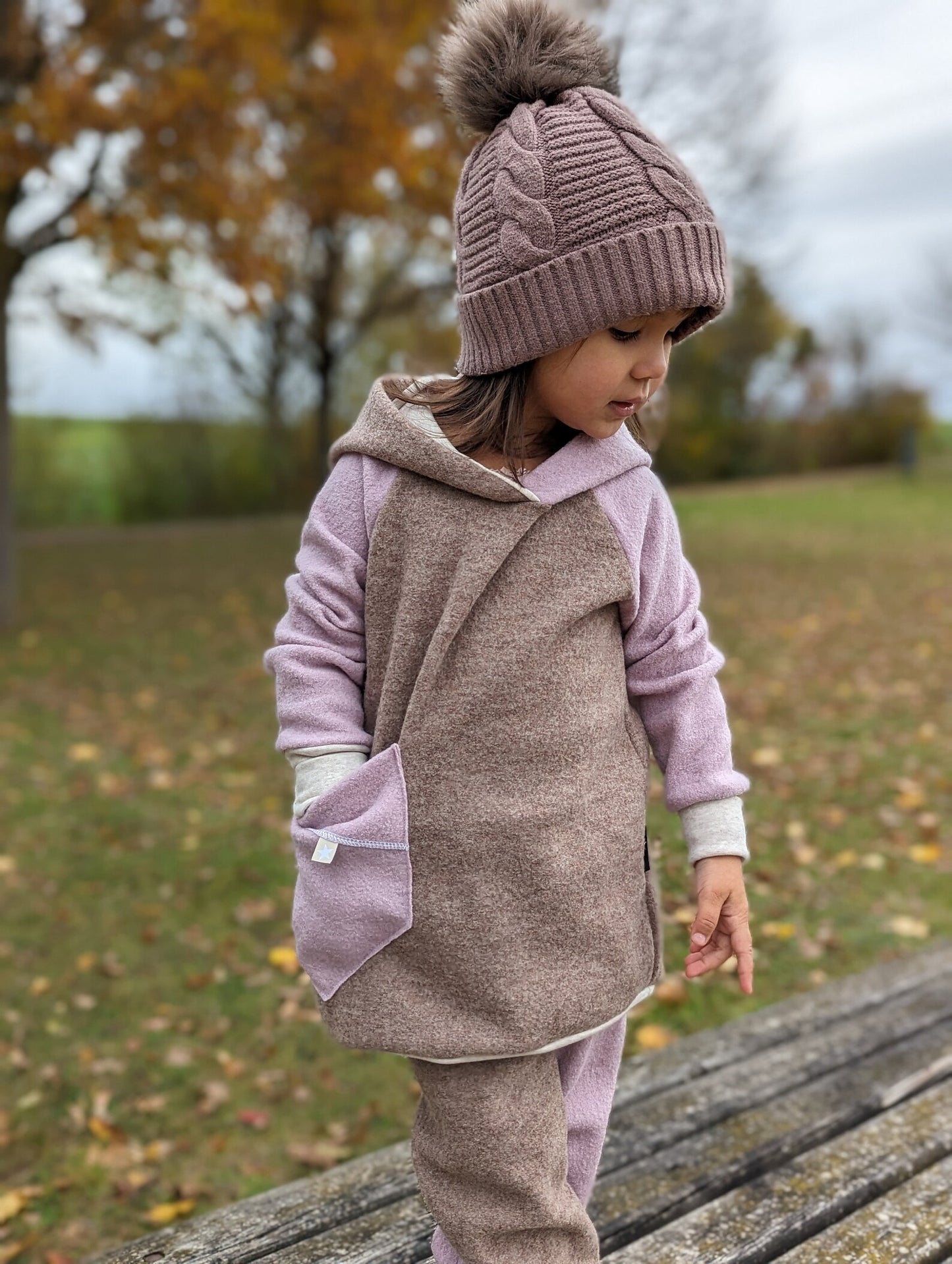 Wollwalk Hoodie| Colorblocking | 100% Schurwolle Schafwolle