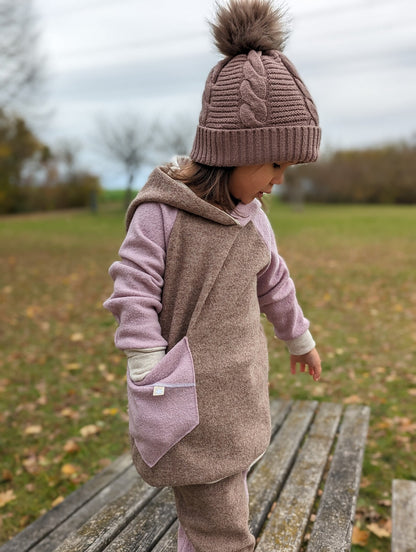 Wollwalk Hoodie| Colorblocking | 100% Schurwolle Schafwolle