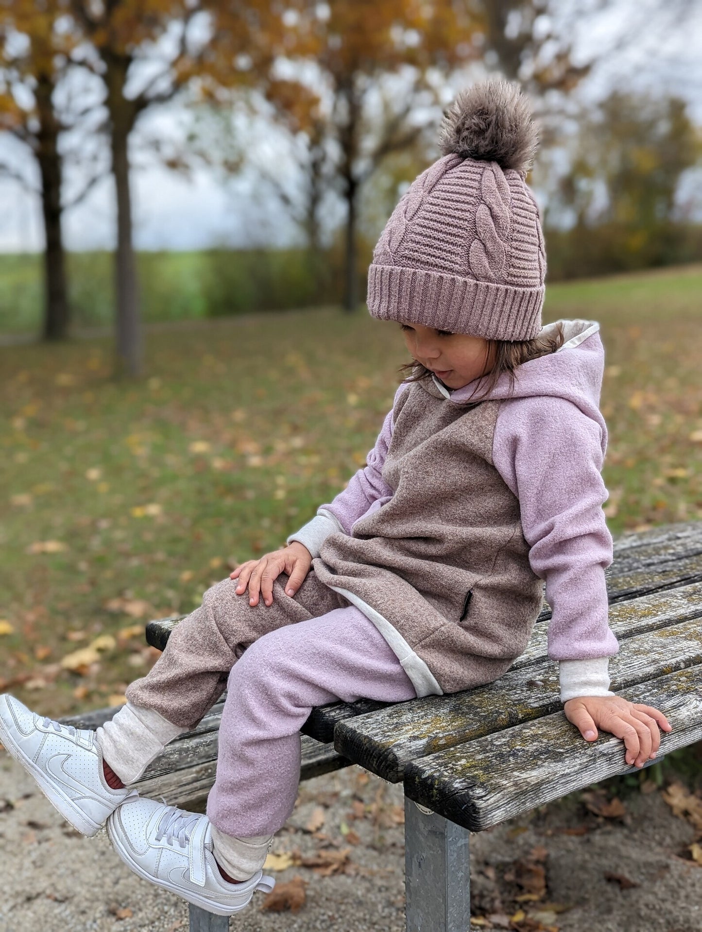 Wollwalk Hoodie| Colorblocking | 100% Schurwolle Schafwolle
