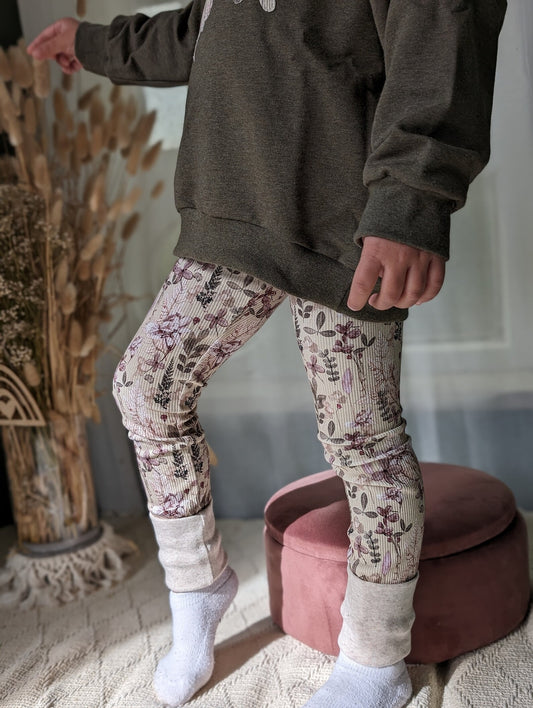 Skinny Fit | Blumen Muster | Baumwolle | Rippjersey