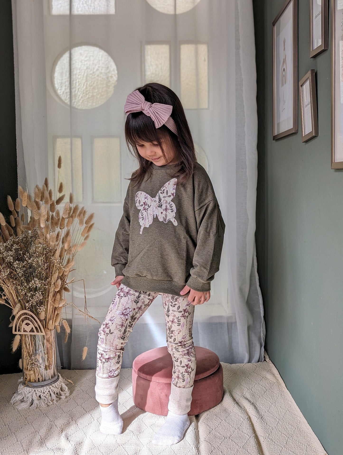 Skinny Fit | Blumen Muster | Baumwolle | Rippjersey