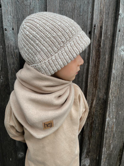 Dein Design | Wintermütze Baumwollfleece Kuschelloop | Used-Look & Leder Label | Dreieckloop