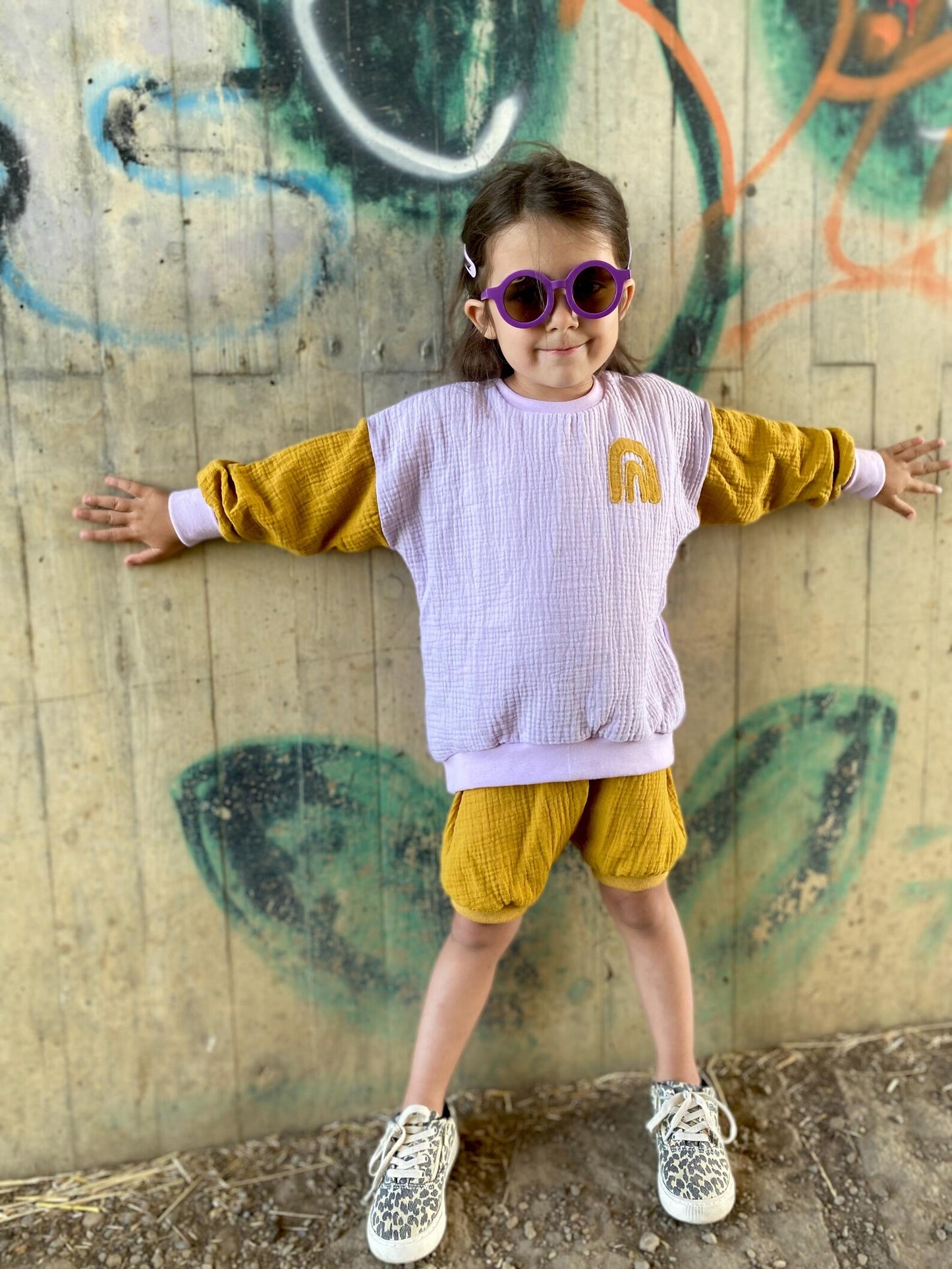 Musselin Oversized Sweater | leichter Pullover für Mädchen und Jungen, individuelle Farbwahl