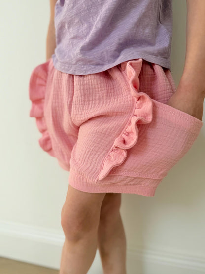Dein Design | Musselin-Shorts mit Rüsche | Farbwahl