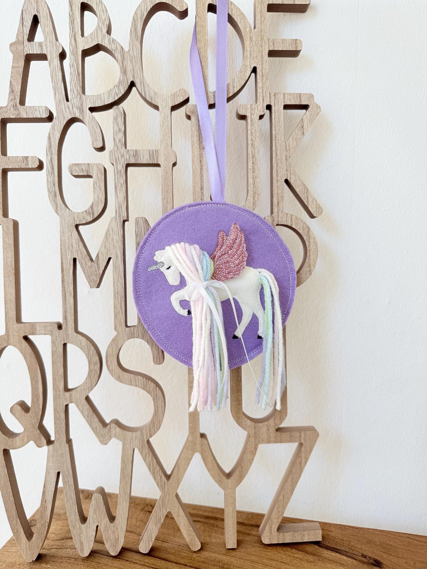 Schultütenanhänger Pegasus, Einhorn, Flieder | Anhänger für Schultüten, Schultüte Einhorn