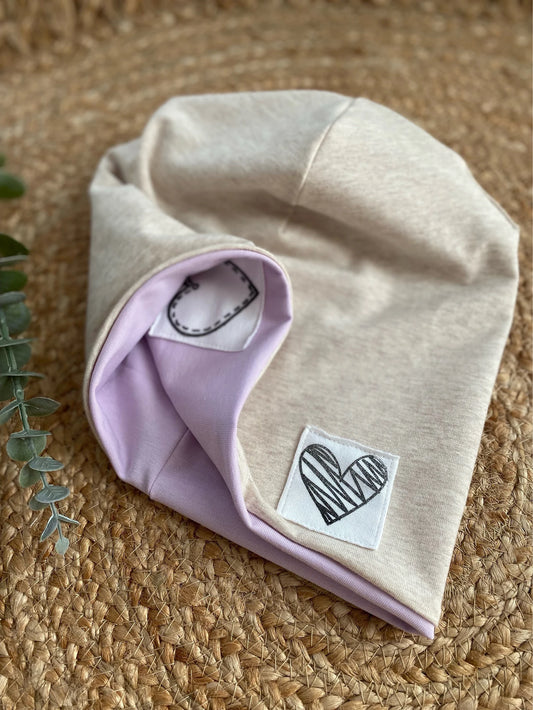 Dein Design | Wendebeanie | Herz | Used-Look Label Stoff | Alle Farben