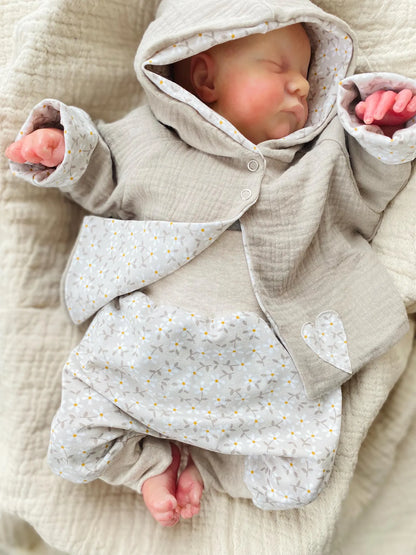 Pumphose für Babys | Blumen mit Umschlagbund zum mitwachsen