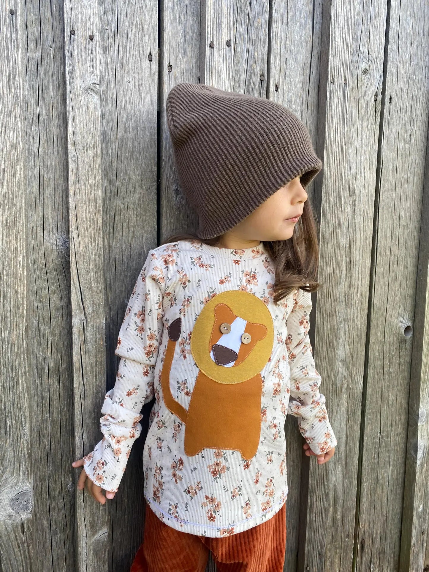 Longsleeve ab Körpergröße 80 cm | Applikation Löwe