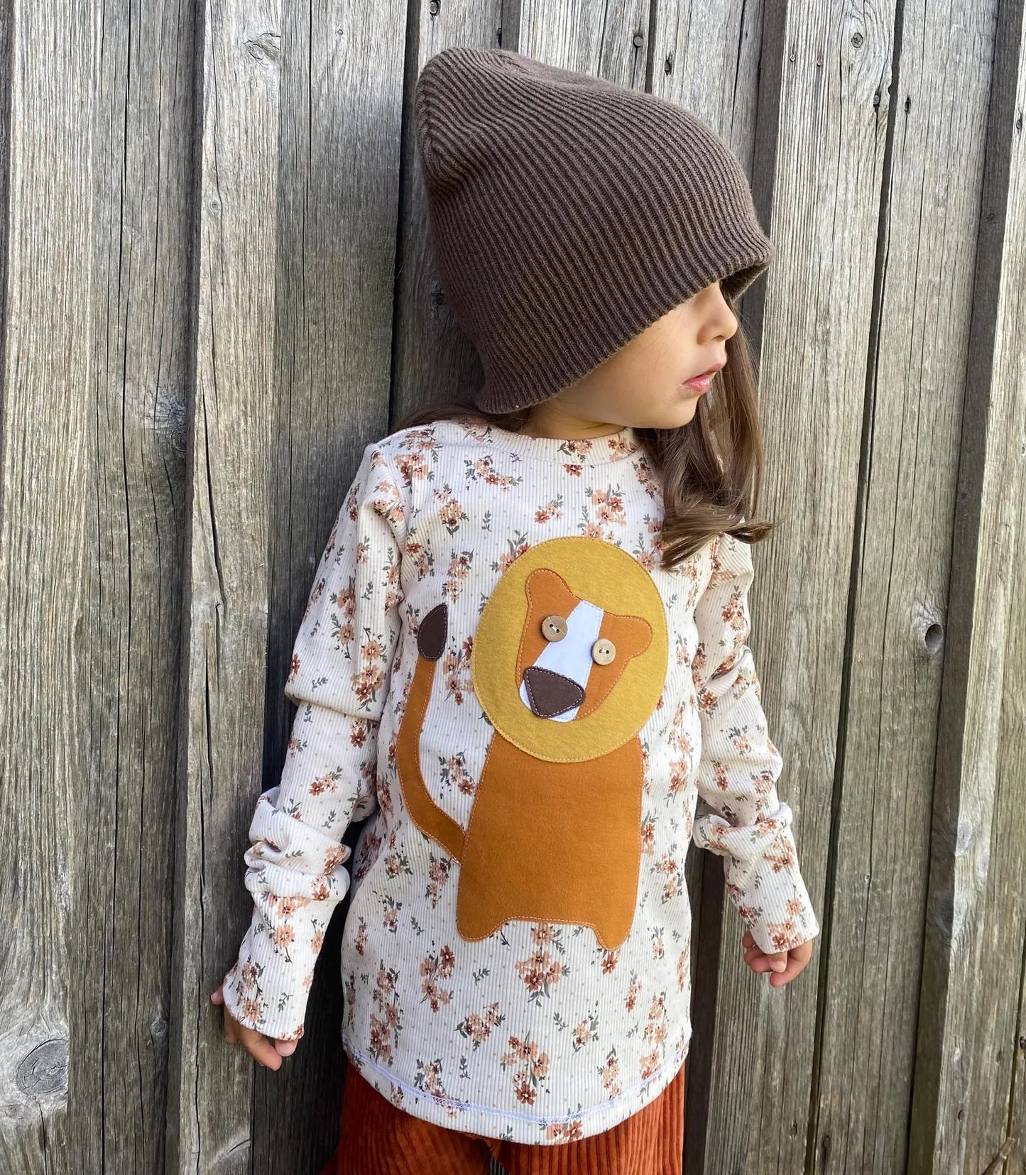 Longsleeve ab Körpergröße 80 cm | Applikation Löwe