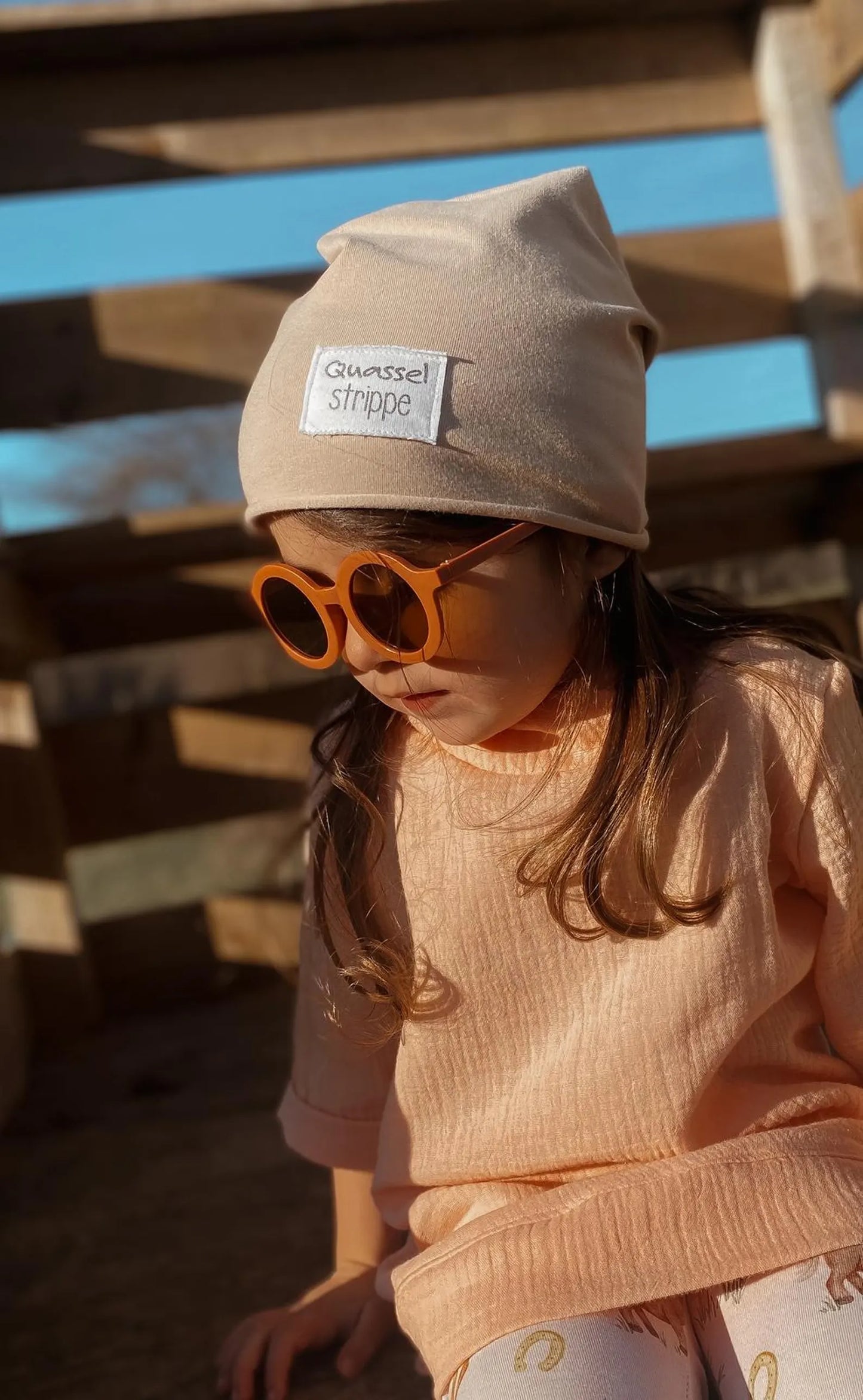 Dein Design | Roll-Up Sommer | Used-Look & Leder Label Beanie