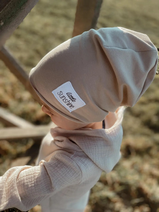 Dein Design | Roll-Up Sommer | Used-Look & Leder Label Beanie