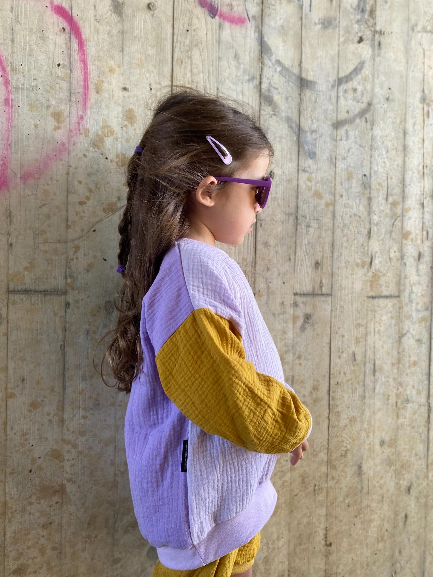 Musselin Oversized Sweater | leichter Pullover für Mädchen und Jungen, individuelle Farbwahl