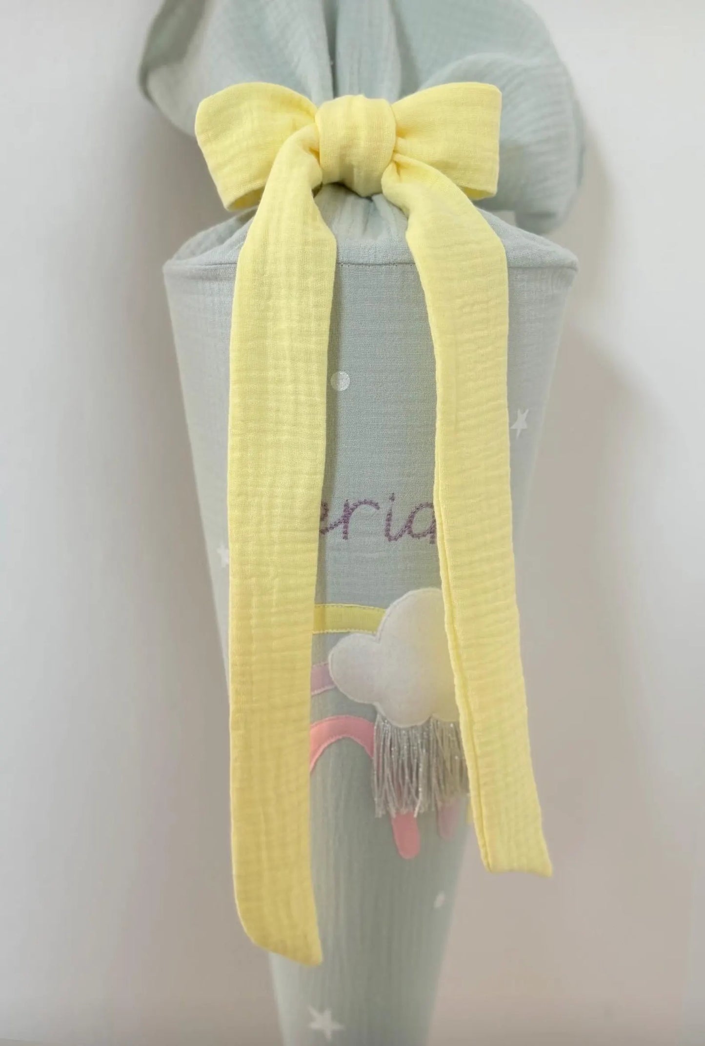 Musselinband für 70 cm Schultüten, 35 cm Kita-und Geschwistertüten - optimal personalisierter