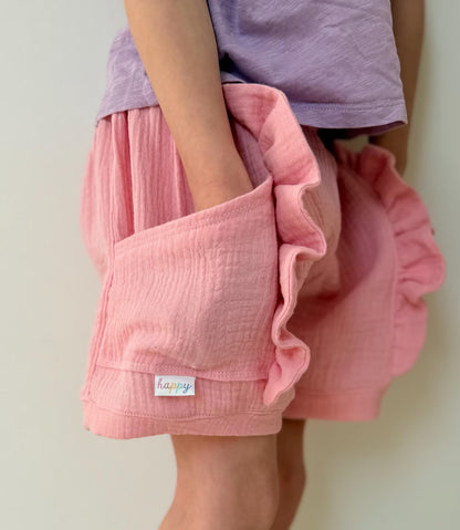 Dein Design | Musselin-Shorts mit Rüsche | Farbwahl