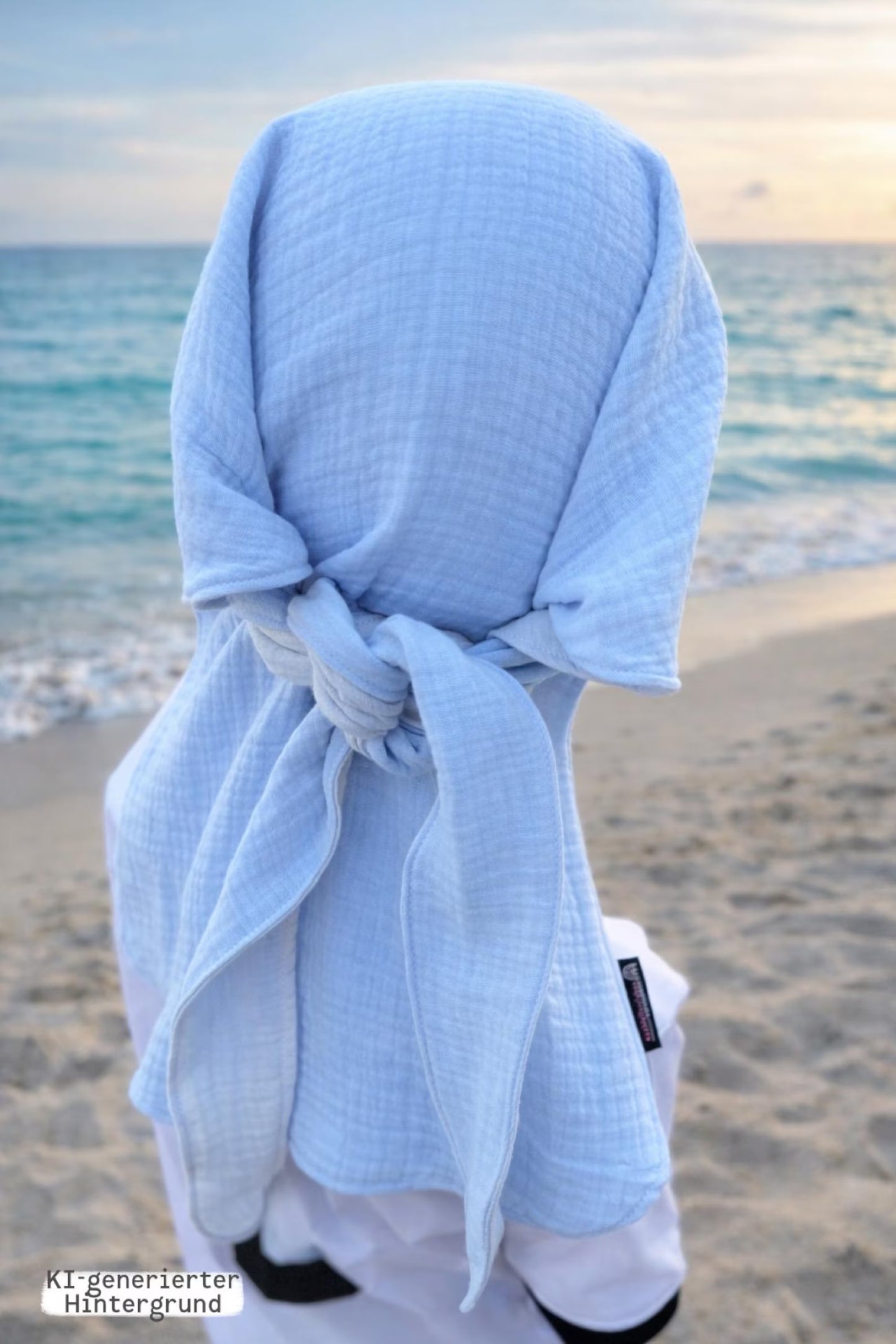 Musselin Bandana Kopftuch für Baby & Kinder | Sonnenschutz | Sonnenhut XL Nackenschutz