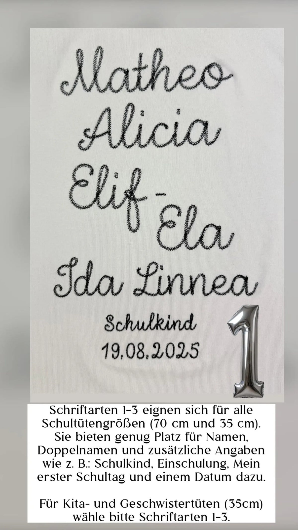 Basic Musselin Schultüte mit Rüsche & Musselinband, Unifarben zweifarbig - viele Farben, personalisierbar, optimal mit Kissen