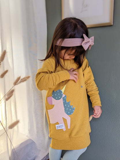 Dein Design | Sweatkleid  | Einhorn Applikation