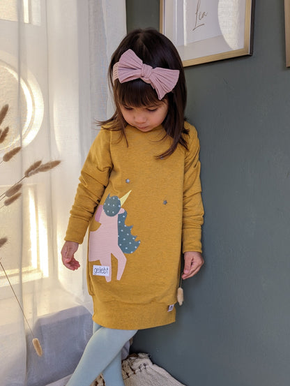 Dein Design | Sweatkleid  | Einhorn Applikation