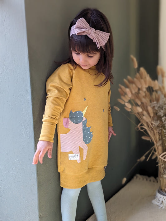 Dein Design | Sweatkleid  | Einhorn Applikation