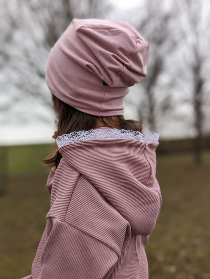 Dein Design | Label Beanie | Used-Look & Leder | Dreieckloop