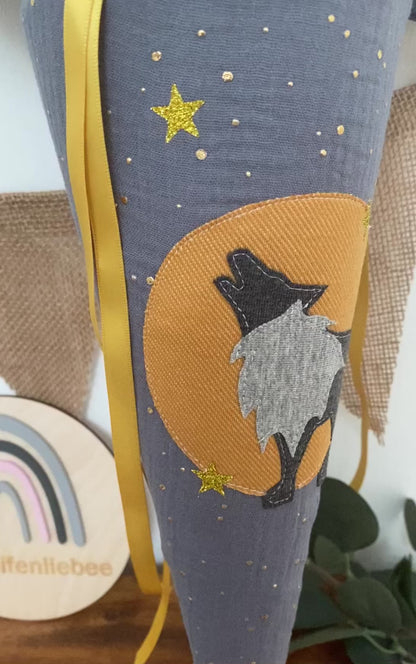 Geschwistertüte | Geschwisterschultüte  | Kitatüte | Zuckertüte | 35 cm | Wolf